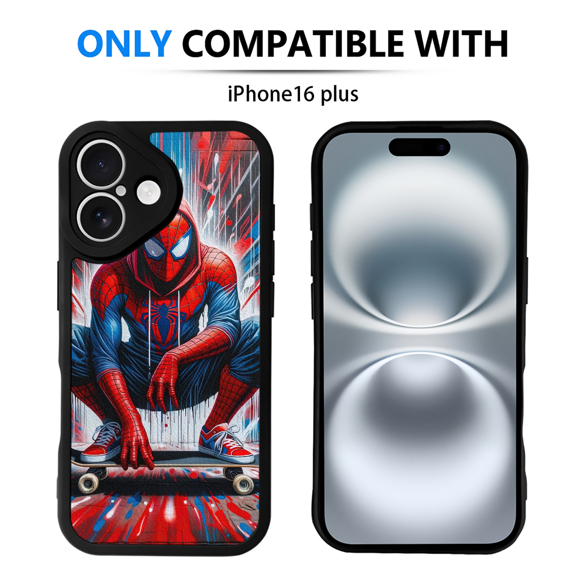 Spider Man スパイダーマン 【iPhone 16シリーズ対応】シリコンスマホケース（レザー調） 材質：シリコン